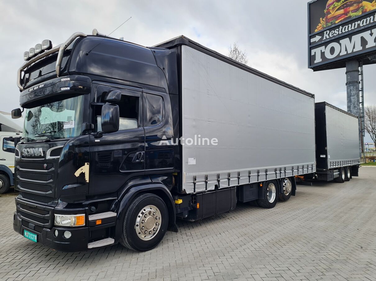 侧帘货车 Scania R450 / TANDEM  114 m3 + 带侧帘拖车