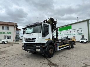 带挂钩升降式装卸车 IVECO TRAKKER 450 hákový naťahovač kontajnerov + HR LOGLIFT 6x4 EURO 4