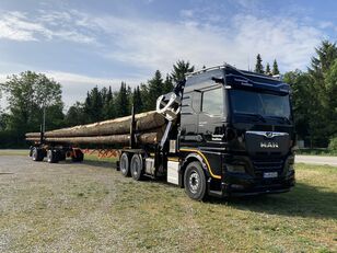 木材运输车 MAN TGX 33.640 6x4 BL CH Langholztransporter mit Kran + 木材运输拖车
