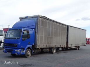 带防水布卡车 DAF LF 45.220 P+P szerelvénnyel + 带防水布拖车